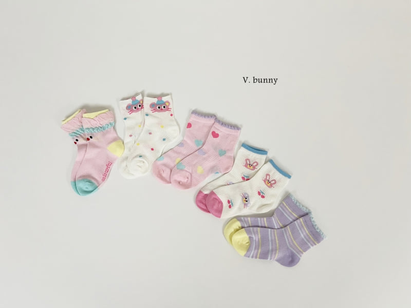 V Bunny - Korean Children Fashion - #littlefashionista - Love Tick Tick Socks Set - 8