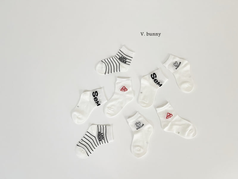 V Bunny - Korean Children Fashion - #littlefashionista - Semsem Socks Set - 11