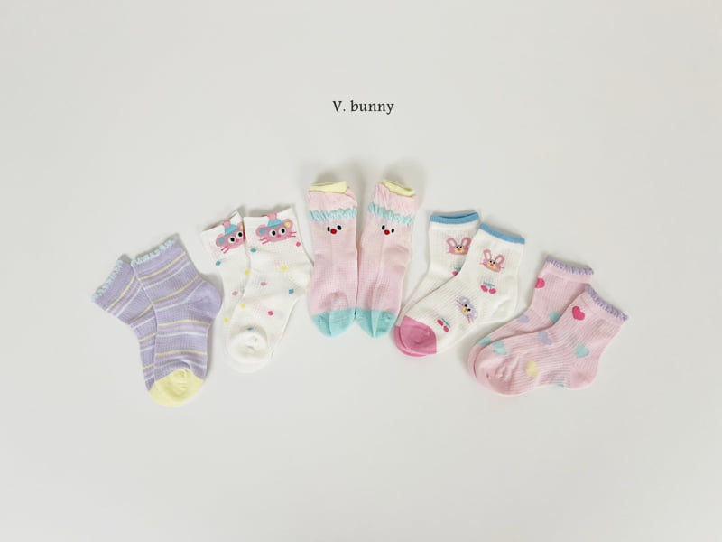 V Bunny - Korean Children Fashion - #magicofchildhood - Love Tick Tick Socks Set - 9