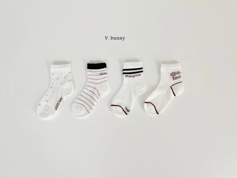 V Bunny - Korean Children Fashion - #magicofchildhood - Dot Good Socks Set - 3