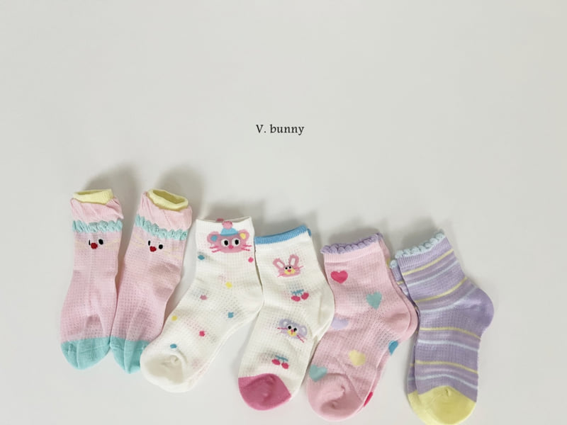V Bunny - Korean Children Fashion - #minifashionista - Love Tick Tick Socks Set - 10