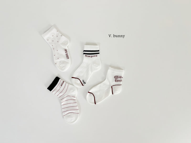 V Bunny - Korean Children Fashion - #magicofchildhood - Dot Good Socks Set - 4