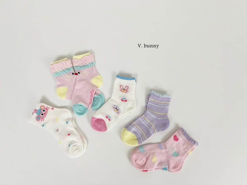 V Bunny - Korean Children Fashion - #prettylittlegirls - Love Tick Tick Socks Set - 11