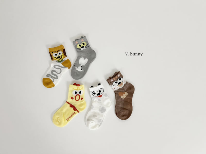 V Bunny - Korean Children Fashion - #prettylittlegirls - Animal Socks Set - 2