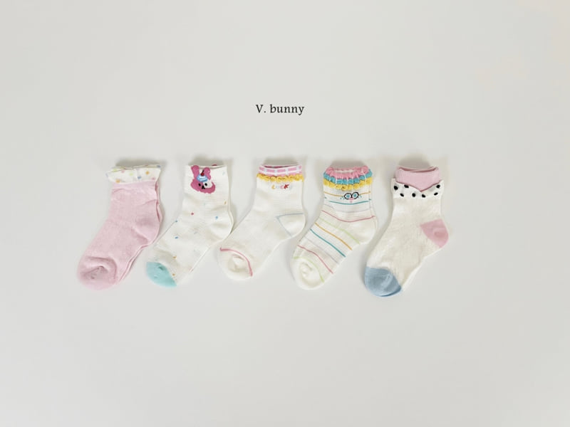 V Bunny - Korean Children Fashion - #prettylittlegirls - Spotted Rabbit Socks Set
