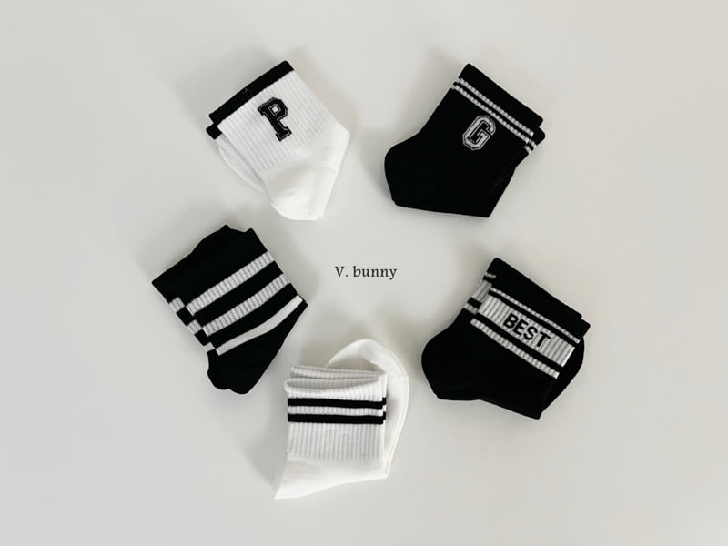 V Bunny - Korean Children Fashion - #todddlerfashion - Best Socks Set - 5