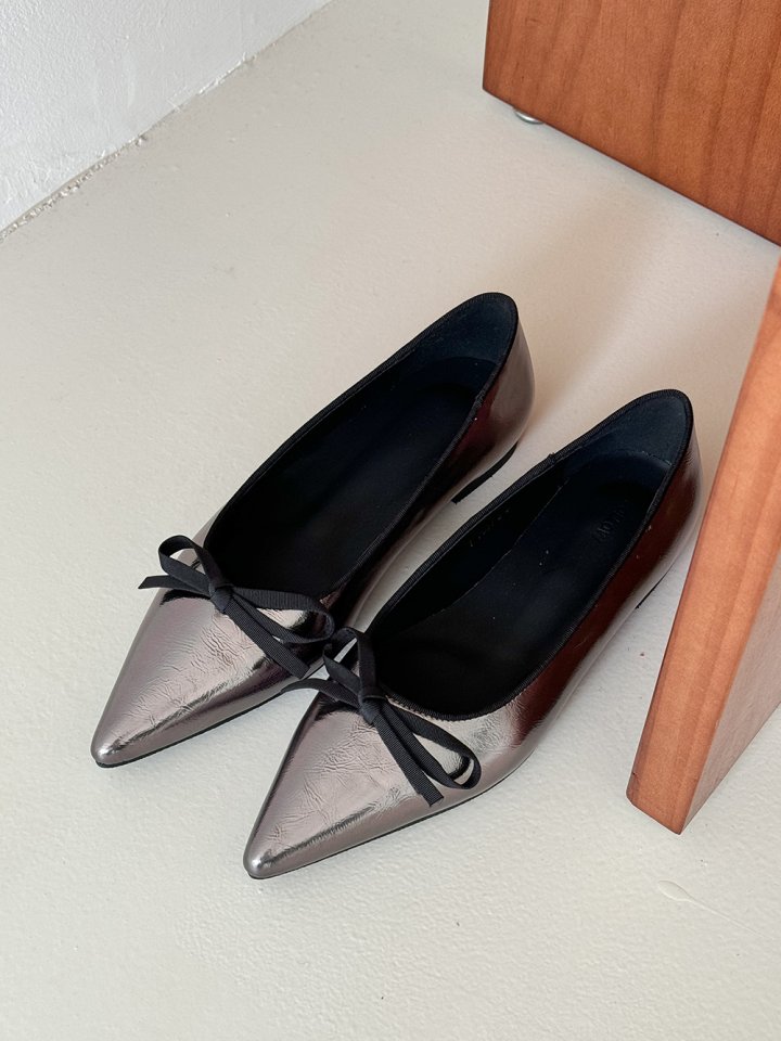 Vade - Korean Women Fashion - #momslook - Spring Stiletto Ribbon Flat - 7