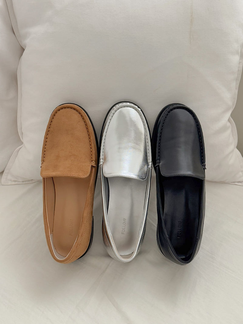 Vade - Korean Women Fashion - #momslook - Feminine Loafer Silver Round - 12