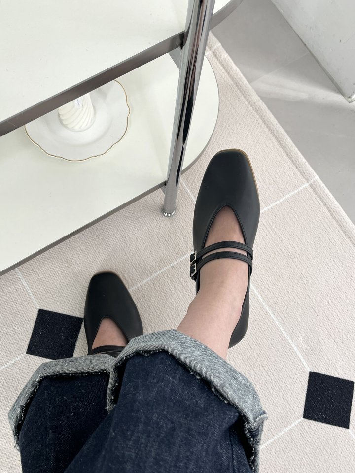 Vade - Korean Women Fashion - #momslook - Two-line Strap Mary Jane Flat - 9