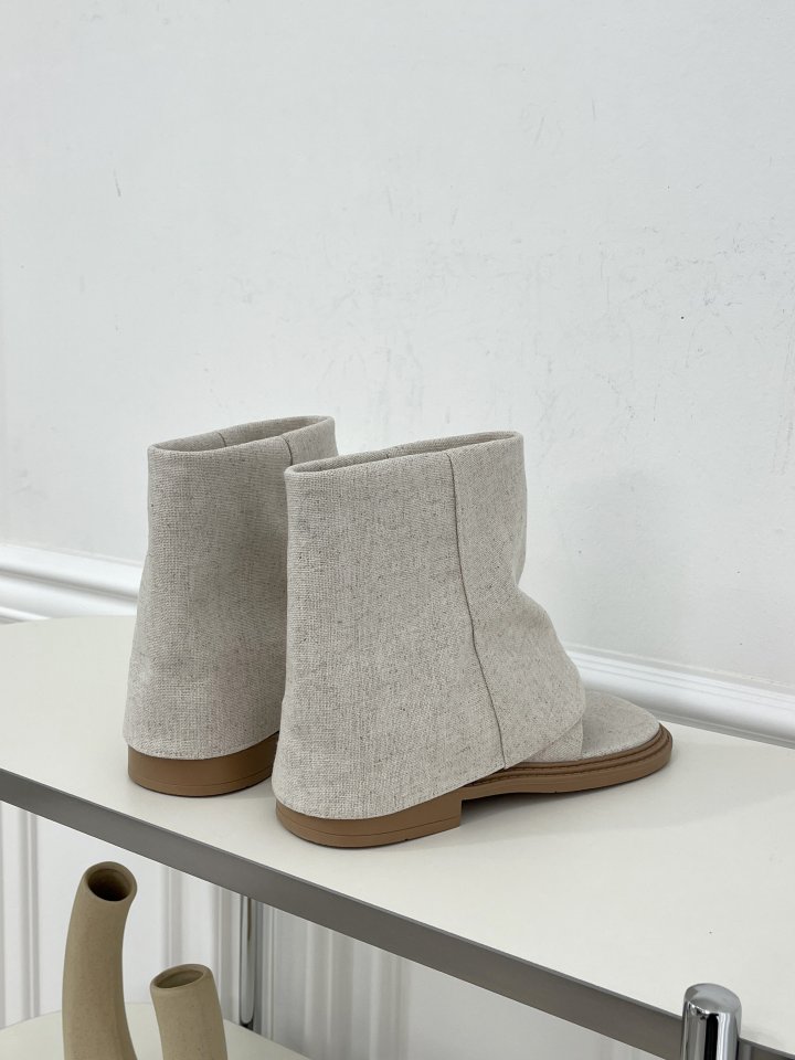 Vade - Korean Women Fashion - #momslook - Low Heel Half Open Toe Boots - 10