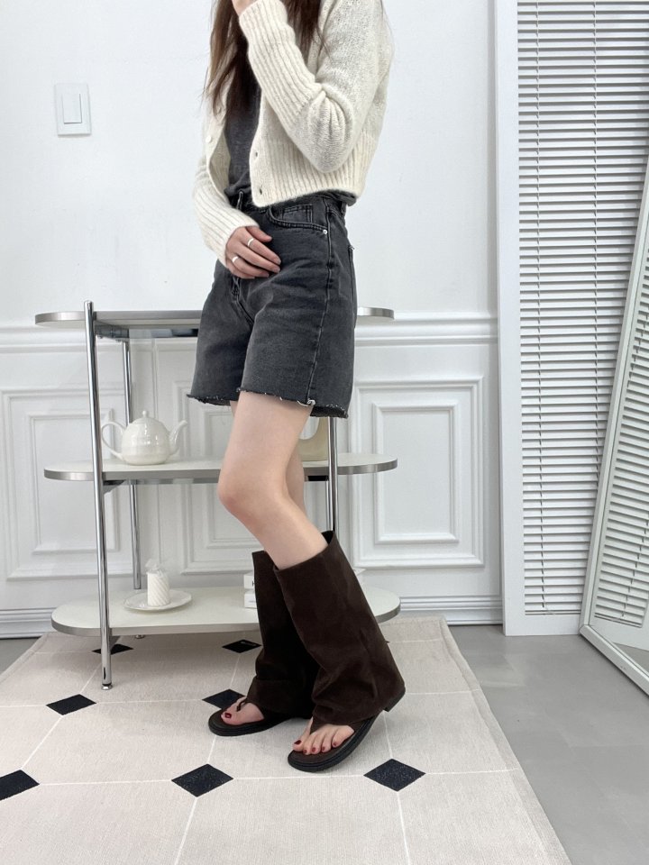 Vade - Korean Women Fashion - #momslook - Basic Open Toe Boots - 6