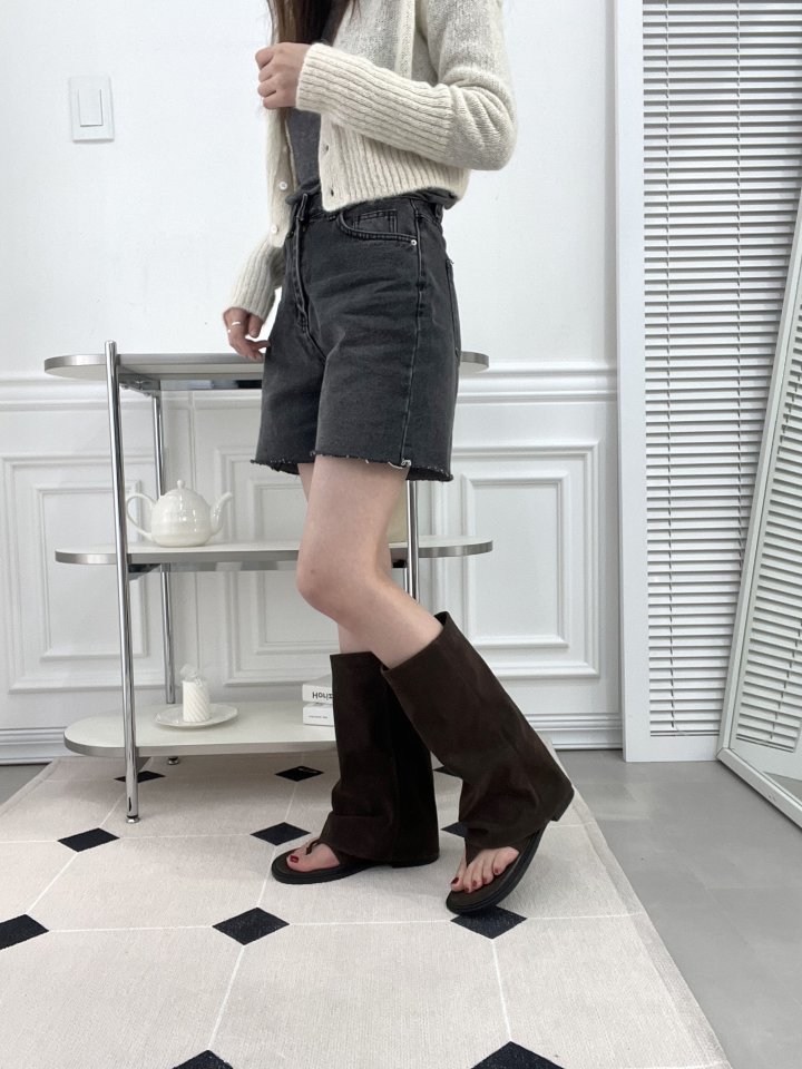 Vade - Korean Women Fashion - #momslook - Basic Open Toe Boots - 8