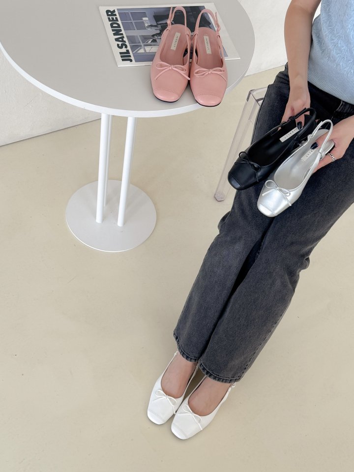 Vade - Korean Women Fashion - #restrostyle - Slingback Flat Ribbon - 4