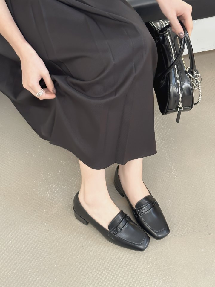 Vade - Korean Women Fashion - #shopsmall - Square Deco Loafers - 3