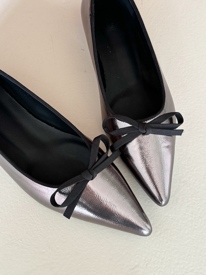 Vade - Korean Women Fashion - #womensfashion - Spring Stiletto Ribbon Flat - 6