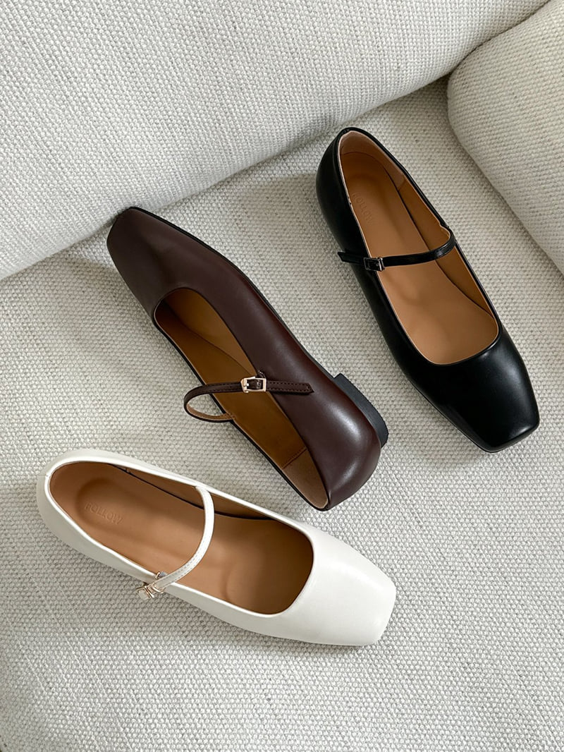 Vade - Korean Women Fashion - #womensfashion - Mary Jane Flat Square - 12