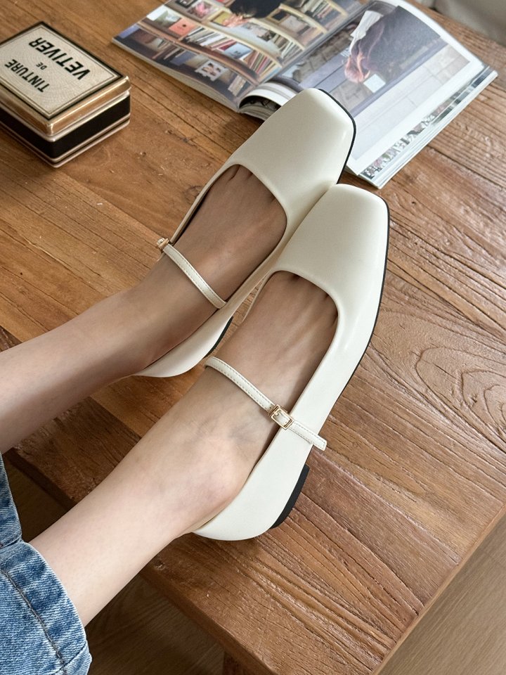 Vade - Korean Women Fashion - #momslook - Mary Jane Flat Square - 4