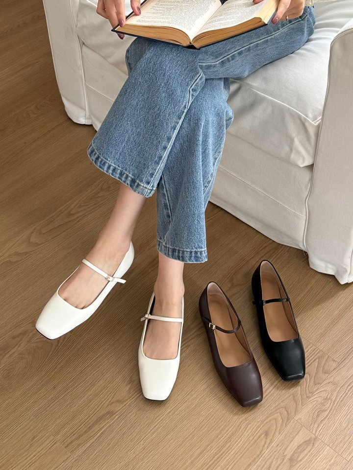 Vade - Korean Women Fashion - #womensfashion - Mary Jane Flat Square - 8