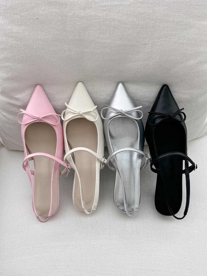 Vade - Korean Women Fashion - #womensfashion - Low Stiletto Ribbon Slingback
