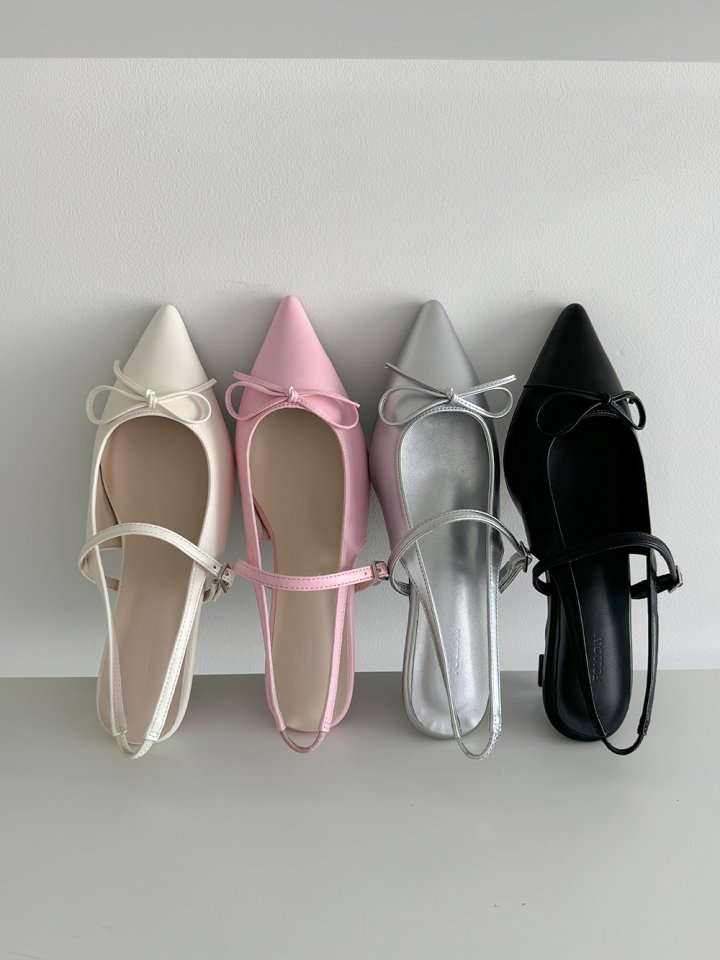 Vade - Korean Women Fashion - #womensfashion - Low Stiletto Ribbon Slingback - 3