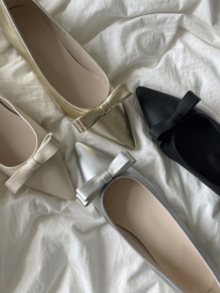 Vade - Korean Women Fashion - #womensfashion - Slim Stiletto Ribbon Flat - 2