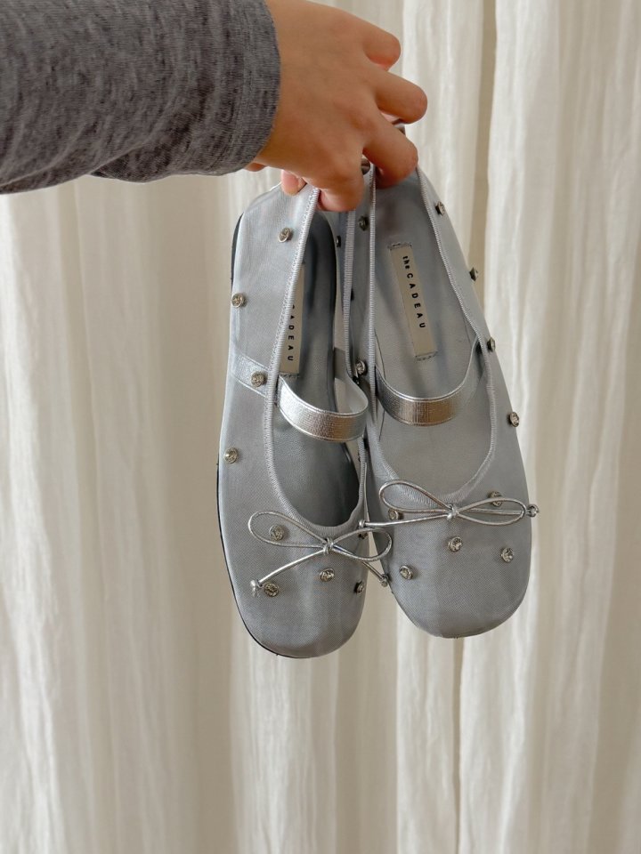 Vade - Korean Women Fashion - #womensfashion - Mesh Flat Socks Mary Jane - 6