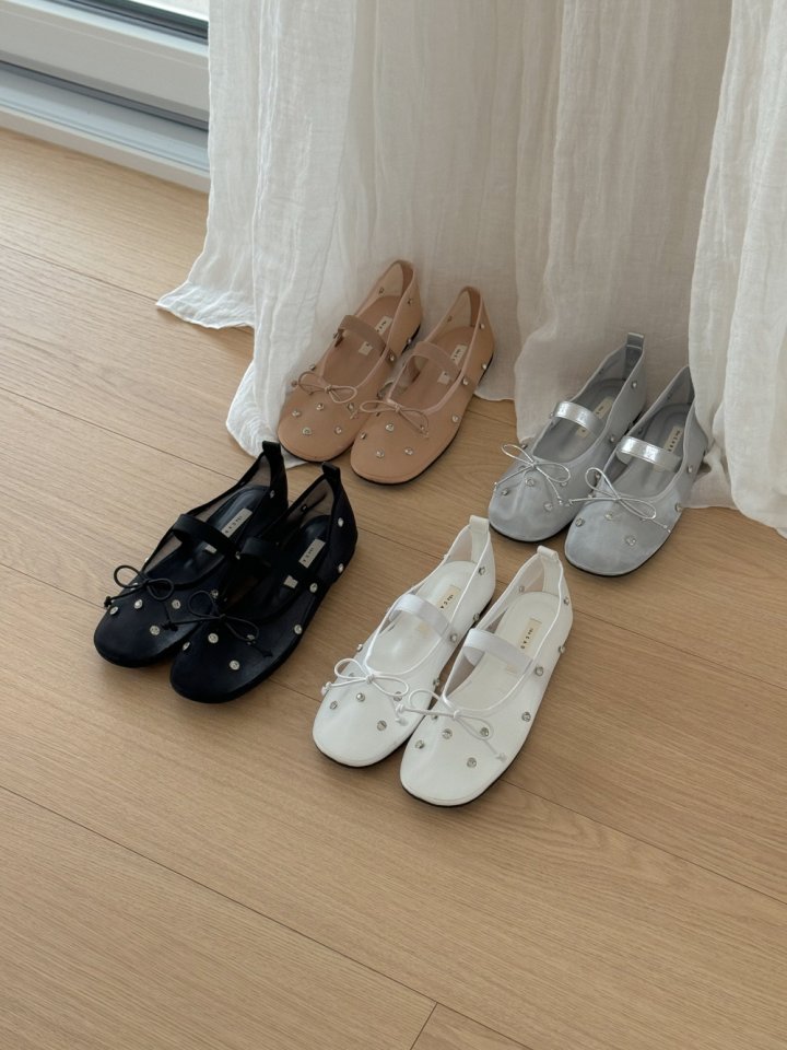 Vade - Korean Women Fashion - #womensfashion - Mesh Flat Socks Mary Jane - 8