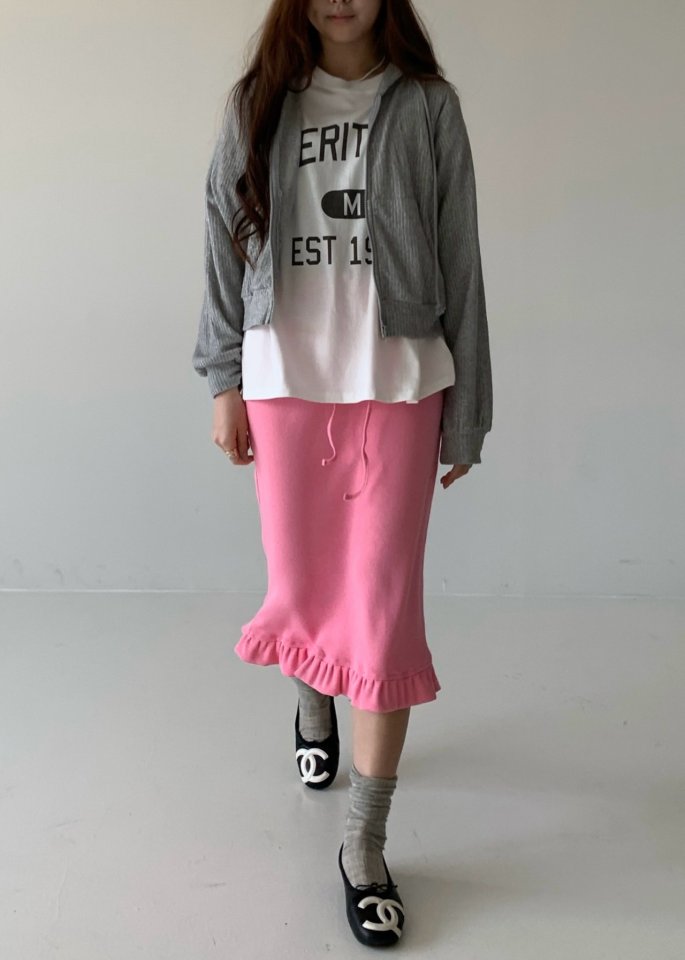 Via - Korean Women Fashion - #momslook - Frill Midi Skirt