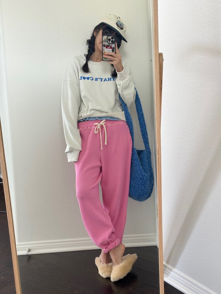 Via - Korean Women Fashion - #momslook - Waffle Jogger Pants - 6