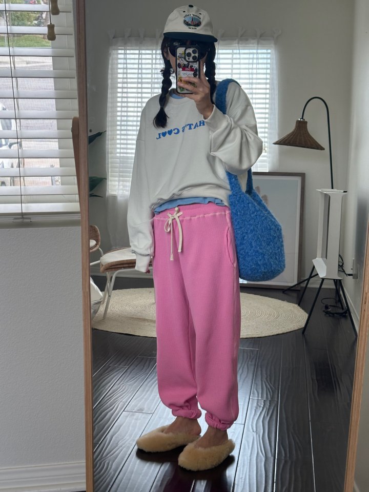 Via - Korean Women Fashion - #momslook - Waffle Jogger Pants - 8