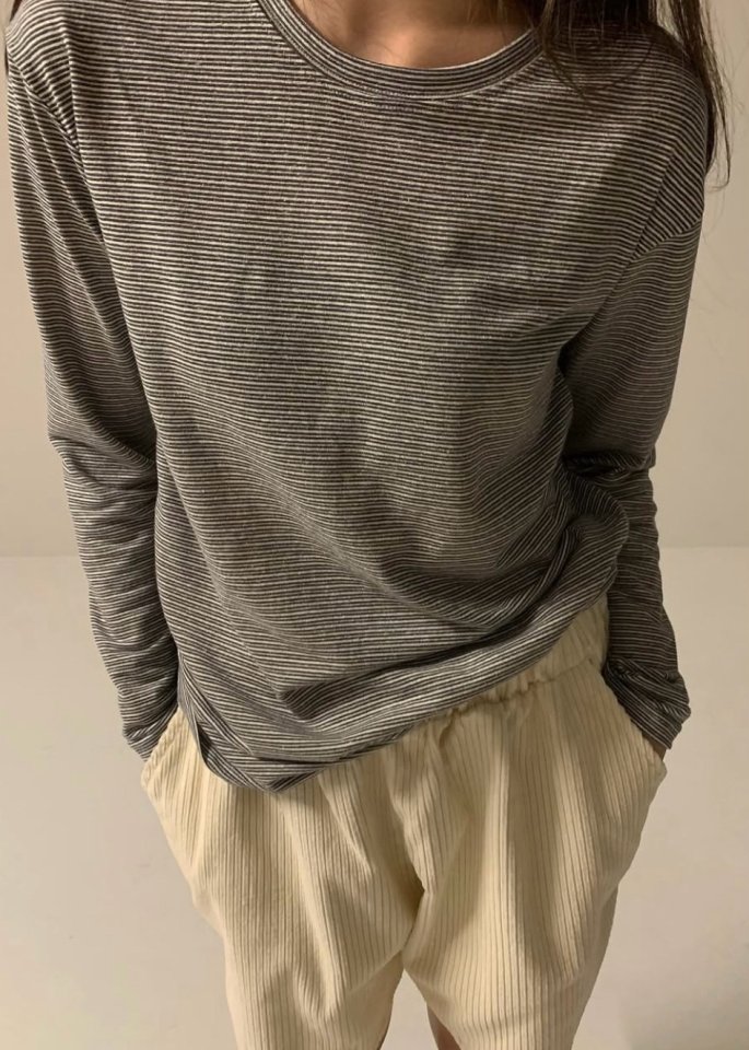 Via - Korean Women Fashion - #momslook - Hip Stripe Tee - 8