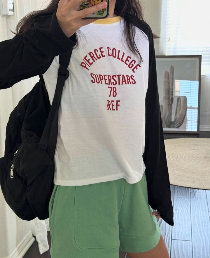 Via - Korean Women Fashion - #momslook - College Colored Tee - 10