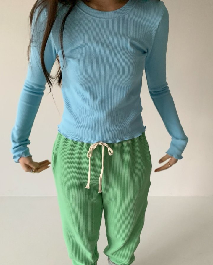 Via - Korean Women Fashion - #momslook - Waffle Tee - 6