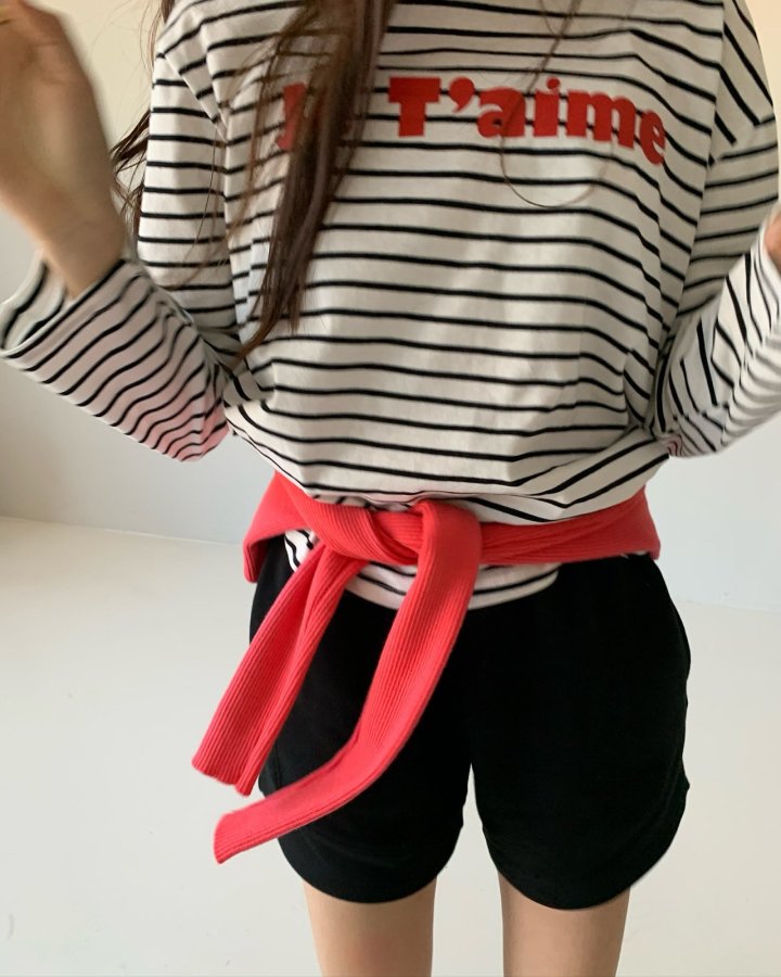 Via - Korean Women Fashion - #momslook - Je Taime Stripe Tee - 2