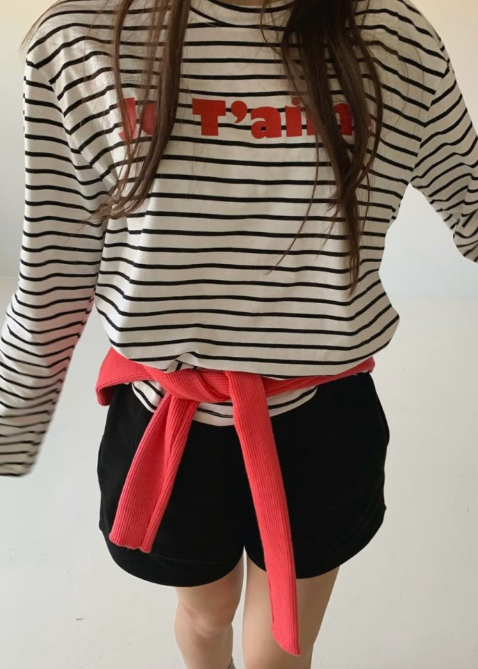 Via - Korean Women Fashion - #momslook - Je Taime Stripe Tee - 9
