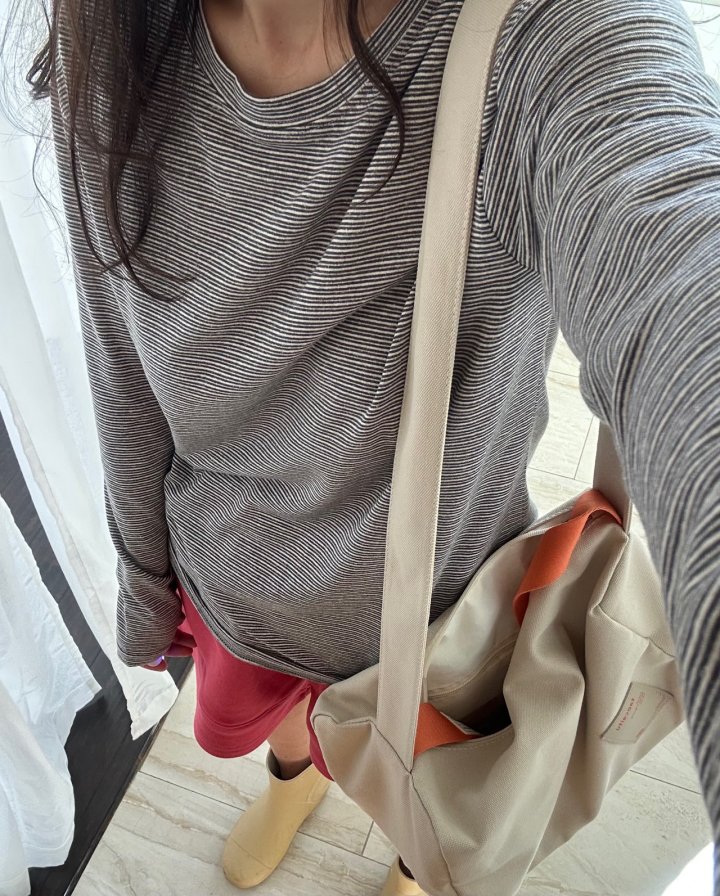 Via - Korean Women Fashion - #momslook - Hip Stripe Tee - 5
