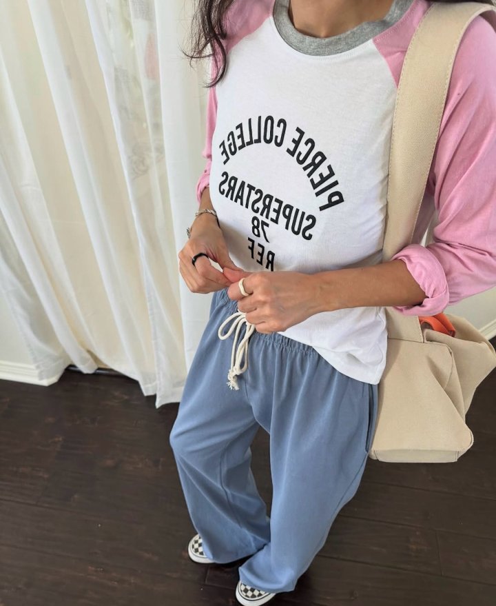Via - Korean Women Fashion - #pursuepretty - College Colored Tee - 4