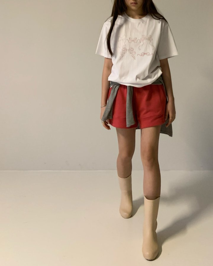 Via - Korean Women Fashion - #restrostyle - New Ribbon Tee - 3