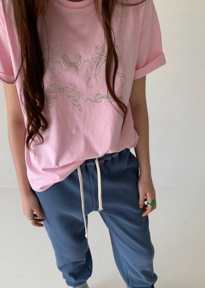 Via - Korean Women Fashion - #romanticstyle - New Ribbon Tee - 5