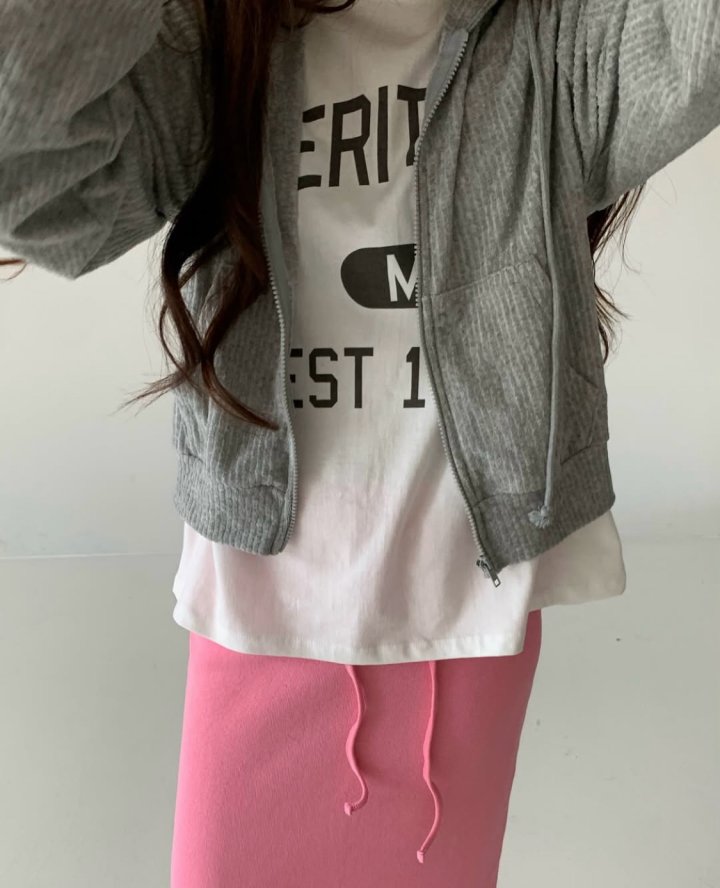 Via - Korean Women Fashion - #vintageinspired - Rib Zip-up Jacket - 8