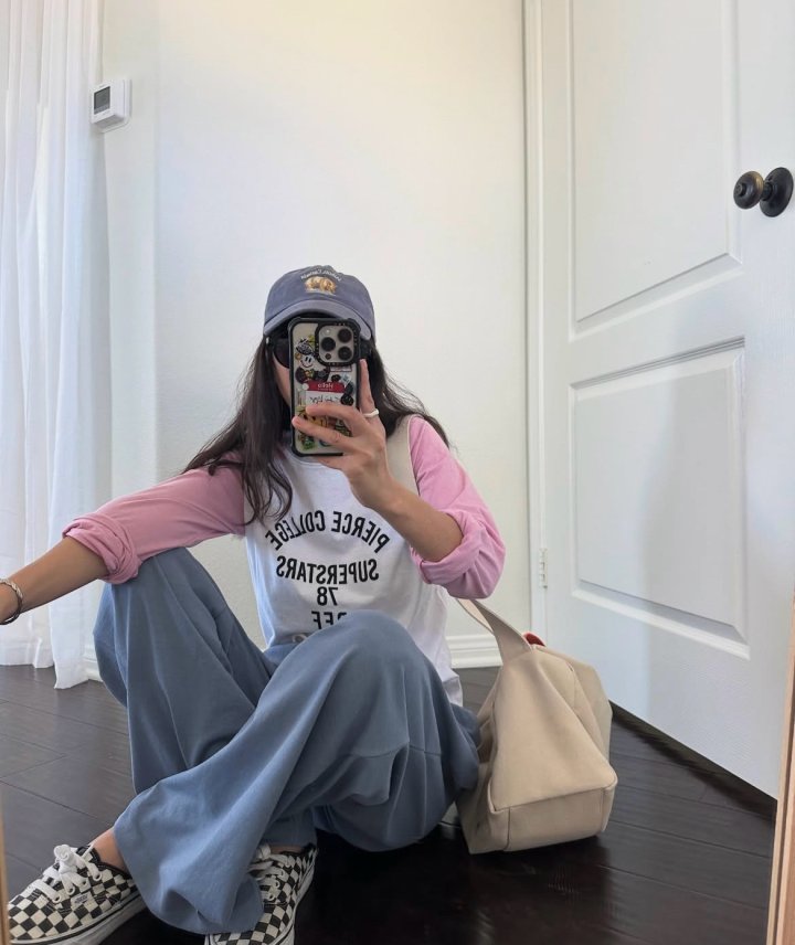 Via - Korean Women Fashion - #vintageinspired - College Colored Tee