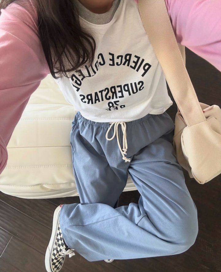 Via - Korean Women Fashion - #vintagekidsstyle - College Colored Tee - 2