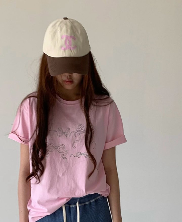 Via - Korean Women Fashion - #vintagekidsstyle - New Ribbon Tee - 2