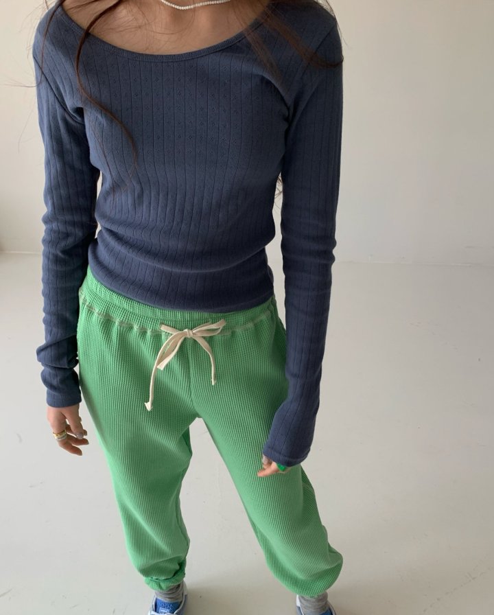 Via - Korean Women Fashion - #womensfashion - Waffle Jogger Pants - 10