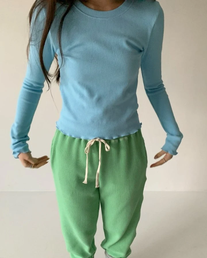 Via - Korean Women Fashion - #womensfashion - Waffle Jogger Pants - 2