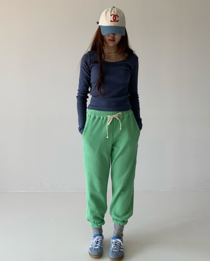 Via - Korean Women Fashion - #womensfashion - Waffle Jogger Pants - 8