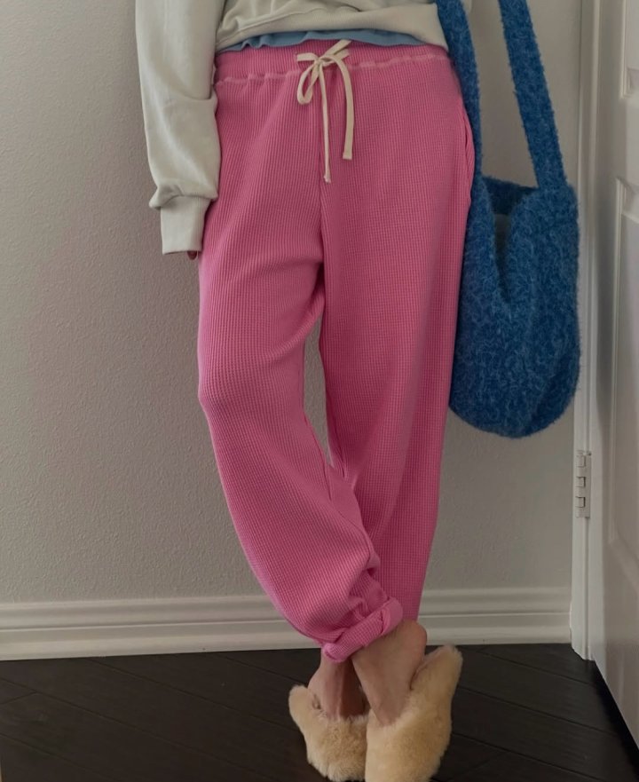 Via - Korean Women Fashion - #womensfashion - Waffle Jogger Pants - 3