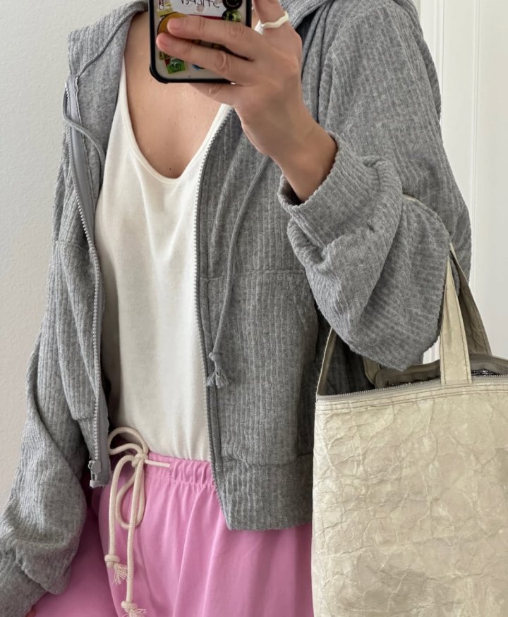 Via - Korean Women Fashion - #womensfashion - Rib Zip-up Jacket - 7