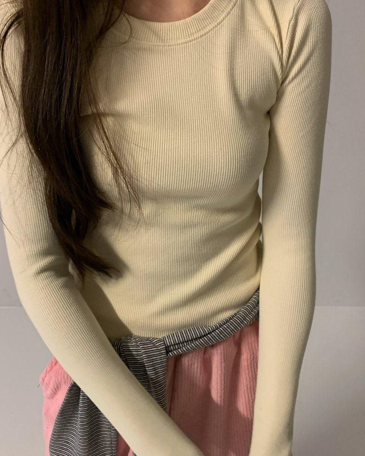 Via - Korean Women Fashion - #momslook - Waffle Tee - 4