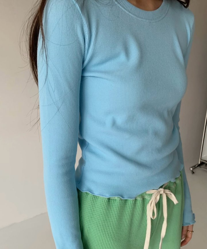 Via - Korean Women Fashion - #womensfashion - Waffle Tee - 7